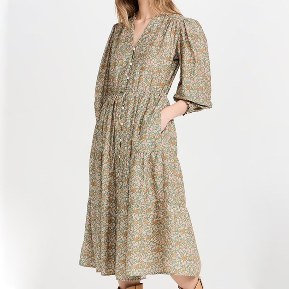 Birds of Paradis - Cotton Silk Floral Sylvie Dress - Picture 1 of 16